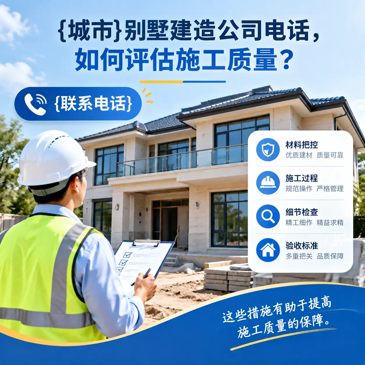 独山别墅建造公司电话，如何评估施工质量？